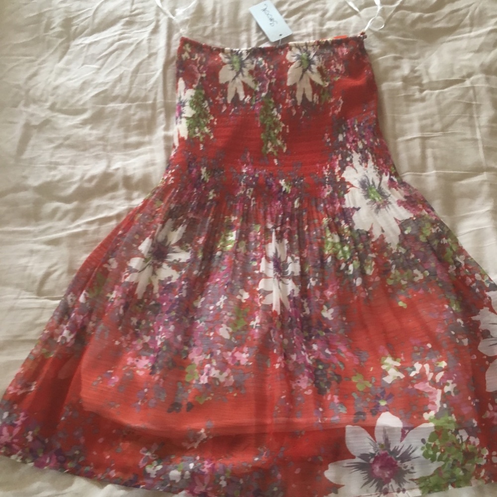 NW CATCH 22FLORAL STRAPLESS DRESS SZ M